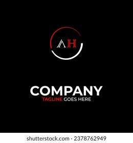 Plantilla de diseño de logotipo de letras modernas creativas AH