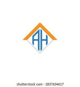 Ah creative real state logo design with white background.
