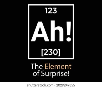 Ah The Element of Surprise - Funny Tshirt Design Poster Vector Illustration Art with Simple Text