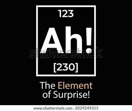 Ah The Element of Surprise - Funny Tshirt Design Poster Vector Illustration Art with Simple Text