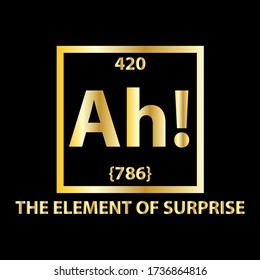 Ah El Elemento De La Typografía Sorpresa El Diseño Del Vector Se Puede Usar Para Imprimir En La Camiseta Cartel Cartel Papel de escritorio Etiquetas Tipografía en Oro