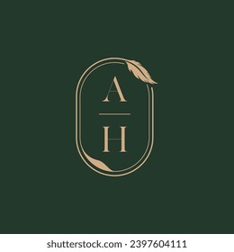 AH feather concept wedding monogram logo design ideas as inspiration svg