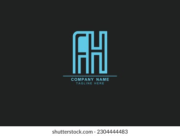 AH, FH or HA minimal line art logo