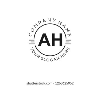 AH A H Initial logo letter with minimalist concept vector
