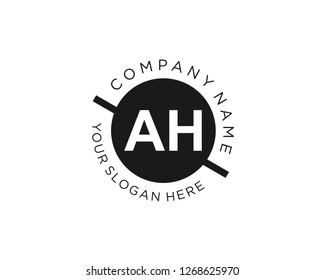 AH A H Initial logo letter with minimalist concept vector