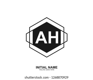 AH A H Initial logo letter with minimalist concept vector
