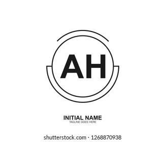 AH A H Initial logo letter with minimalist concept vector