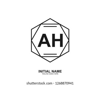 AH A H Initial logo letter with minimalist concept vector
