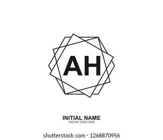 AH A H Initial logo letter with minimalist concept vector