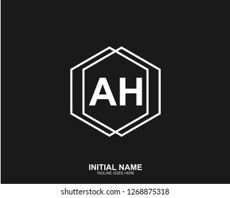 AH A H Initial logo letter with minimalist concept vector