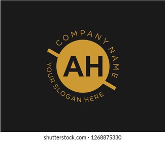 AH A H Initial logo letter with minimalist concept vector