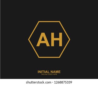 AH A H Initial logo letter with minimalist concept vector