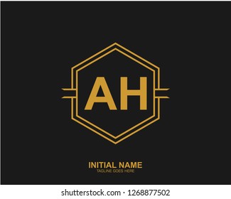 AH A H Initial logo letter with minimalist concept vector