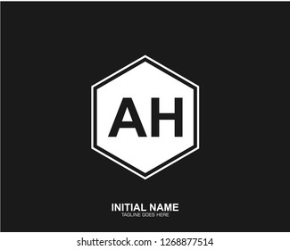 AH A H Initial logo letter with minimalist concept vector