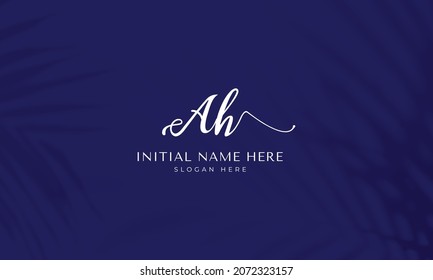 AH H A Initial Signature logo vector template