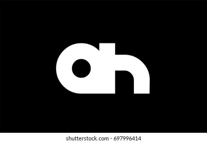 AH A H letter logo combination alphabet vector creative company icon design template modern  black white bold