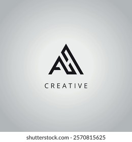 AH H A modern creative alphabet company logo design vector icon template.