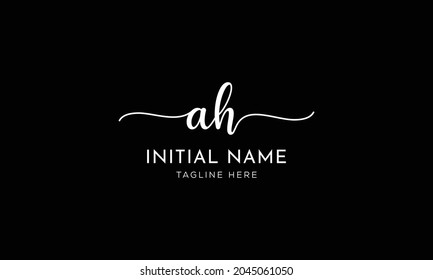 AH H A Signature initial logo template vector