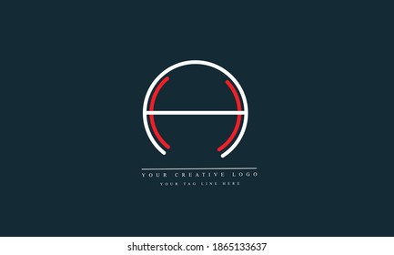 AH, HA, A, H abstract vector logo monogram template