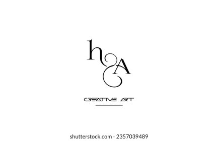 AH, HA, A, H abstract letters logo monogram
