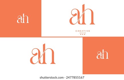 AH, HA, A, H, Abstract Letters Logo Monogram