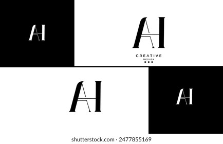 AH, HA, A, H, Abstract Letters Logo Monogram