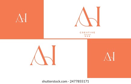 AH, HA, A, H, Abstract Letters Logo Monogram