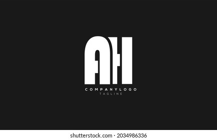 AH, HA, Abstract initial monogram letter alphabet logo design
