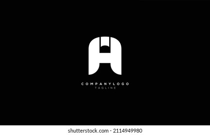 AH HA Abstract initial monogram letter alphabet logo design