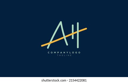 AH, HA, Abstract initial monogram letter alphabet logo design