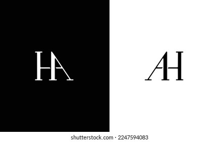 AH HA Abstract initial monogram letter alphabet logo design svg