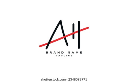 AH, HA, Abstract initial monogram letter alphabet logo design