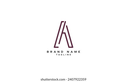 AH, HA, Abstract initial monogram letter alphabet logo design
