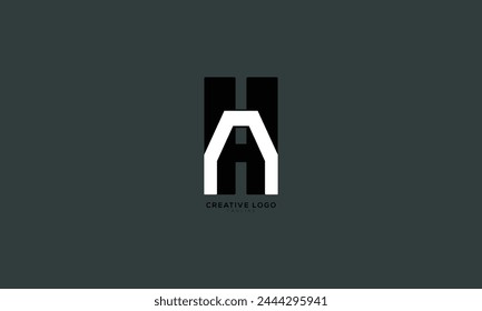 AH HA Abstract initial monogram letter alphabet logo design