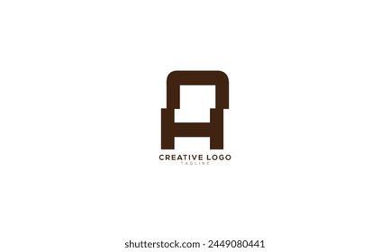 AH HA Abstract initial monogram letter alphabet logo design