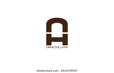 AH HA Abstract initial monogram letter alphabet logo design