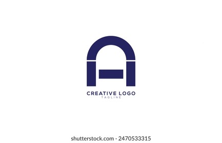 AH HA Abstract initial monogram letter alphabet logo design