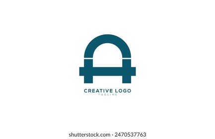 AH HA Abstract initial monogram letter alphabet logo design