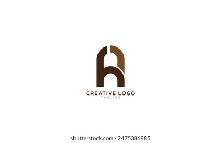 AH HA Abstract initial monogram letter alphabet logo design