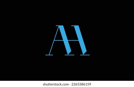 Monogramm für AH, HA, abstrakte Buchstaben des Logos