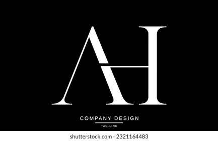 Monogramm für AH, HA, abstrakte Buchstaben des Logos