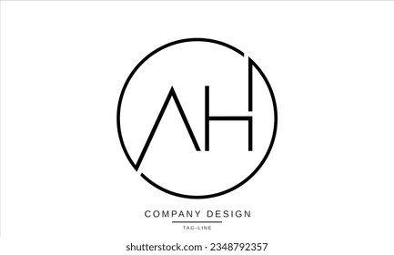 AH, HA, Abstract Letters Logo Monogram