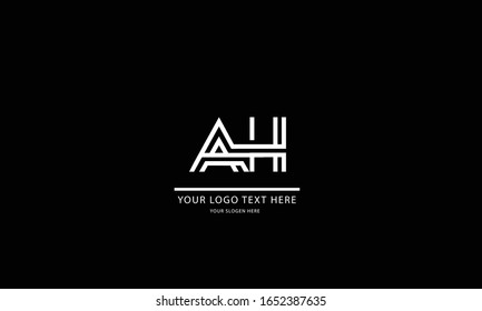 AH HA abstract vector logo monogram template