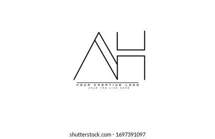 AH HA abstract vector logo monogram template