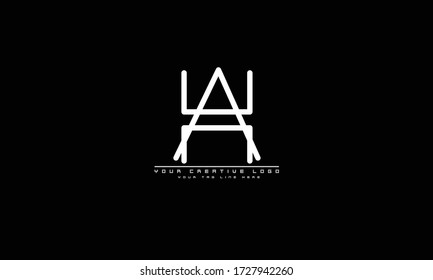 AH HA abstract vector logo monogram template