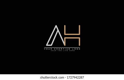 AH HA abstract vector logo monogram template
