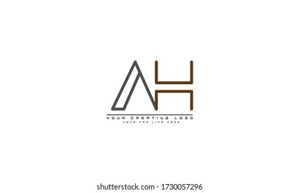 AH HA abstract vector logo monogram template