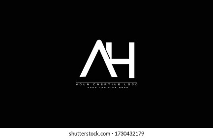 AH HA abstract vector logo monogram template