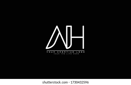 AH HA abstrakte Vektor-Logo-Monogramm-Vorlage