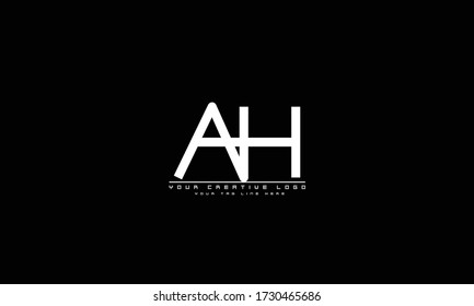 AH HA abstract vector logo monogram template